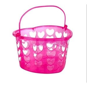 Set 2 Pink Glitter Heart Shaped Valentine's Day Gift Baskets